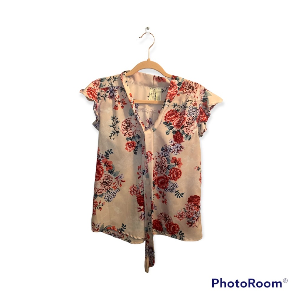 Midnight Sky Light Pink/Cream Boho Blouse